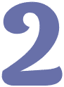Das Bild zeigt die Zahl Zwei in stilisierter violetter Schrift auf weißem Hintergrund.